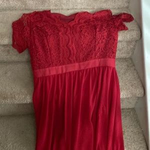 Shein red dress
